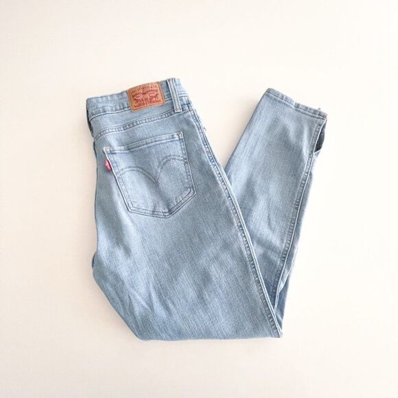 Levi's Women's Jeans Button Front 721 High Rise Ankle Skinny Light Blue Size 30 - Picture 4 of 13